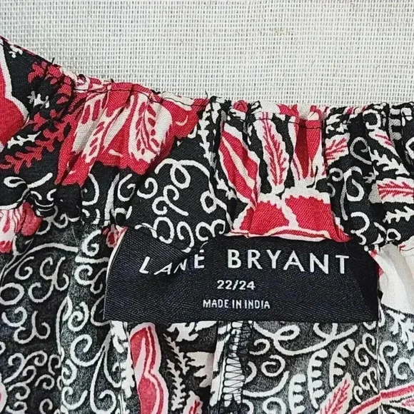 Lane Bryant Crewneck Slit Pullover Floral Long sleeve Blouse 22/24. 9672 P - Picture 4 of 8
